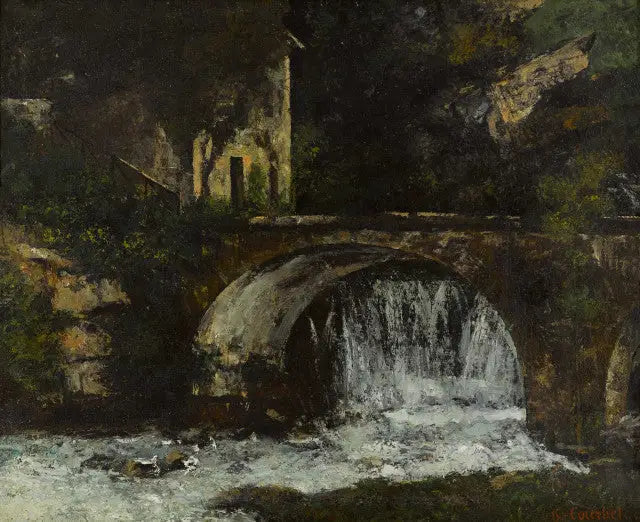 Il ponte del mulino (fonte della Loue) - Gustave Courbet