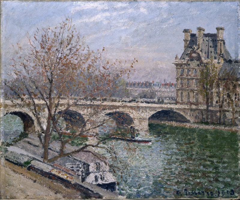Il Ponte Reale e il Padiglione di Flore, Mattina, Sole - Camille Pissarro