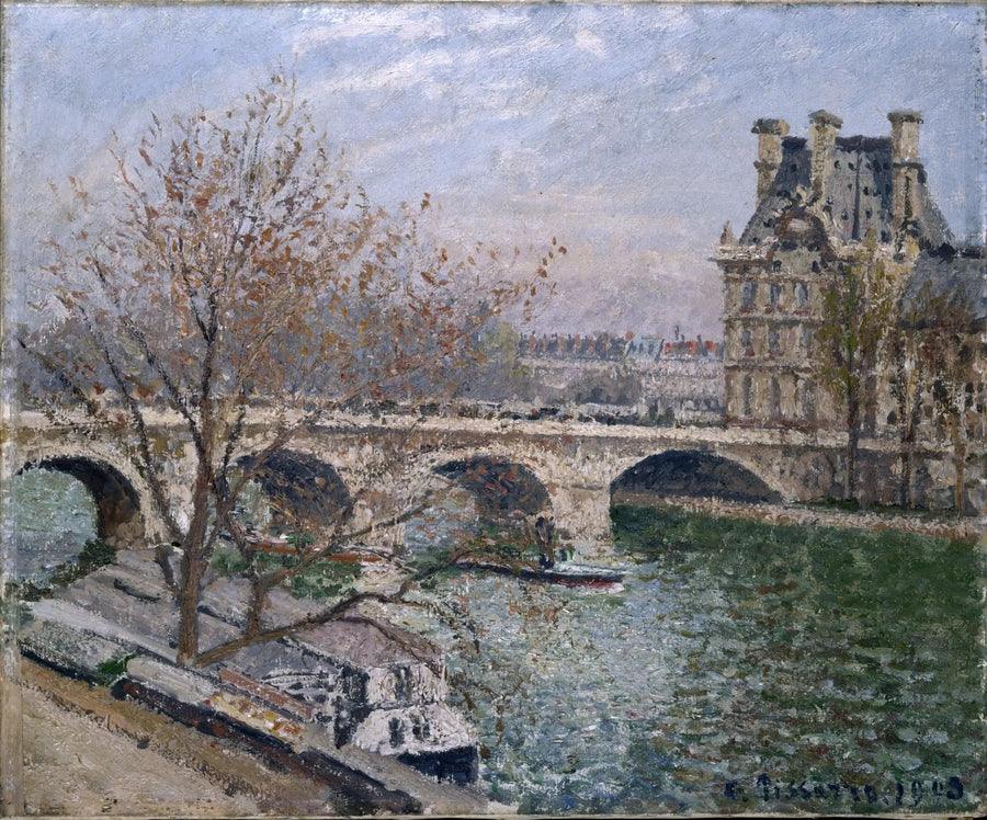 Il Ponte Reale e il Padiglione di Flore, Mattina, Sole - Camille Pissarro