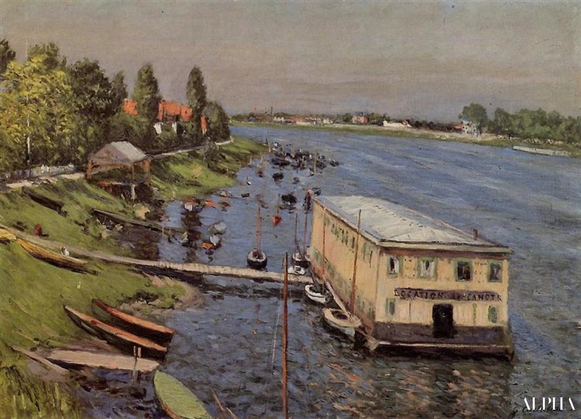 Il Pontone di Argenteuil - Caillebotte - Riproduzioni di quadri e dipinti di alta gamma