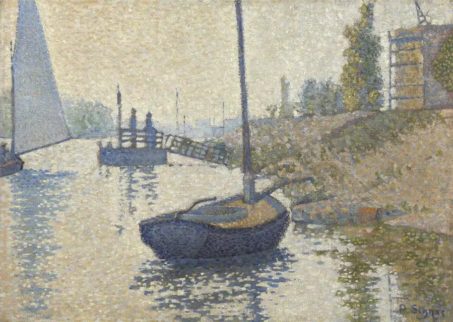 Le Ponton de la Félicité à Asnières - Paul Signac image 1 reproduction artisanale de tableau