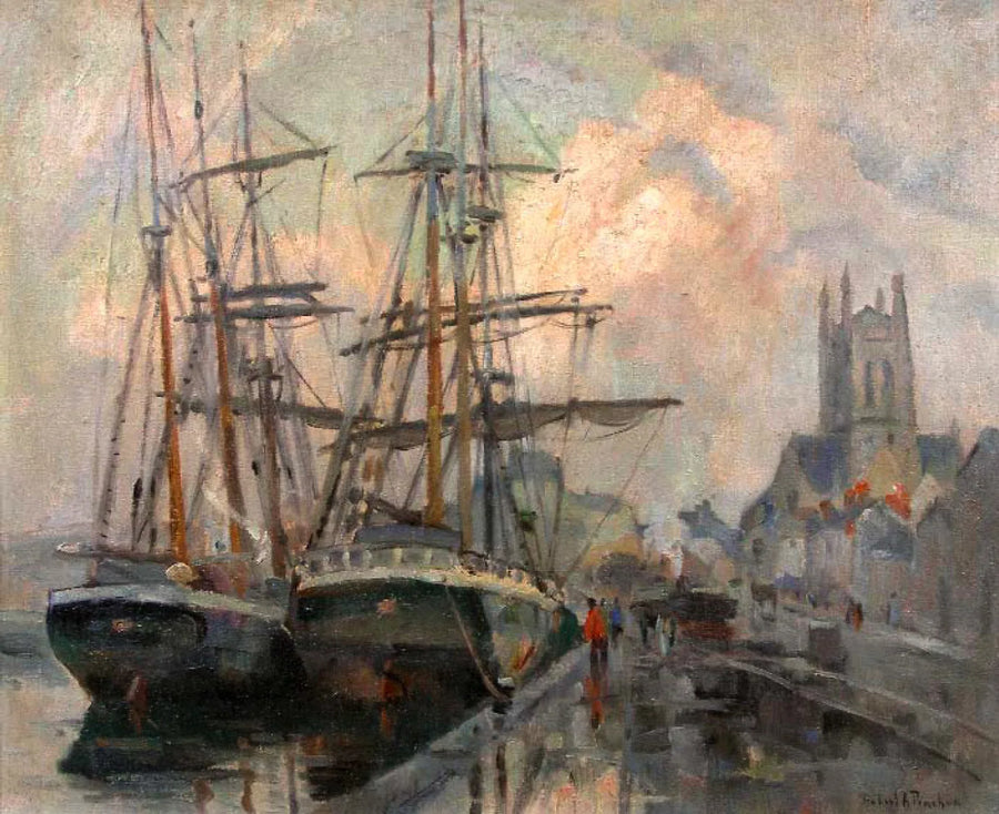 Il porto di Fécamp - Robert Antoine Pinchon