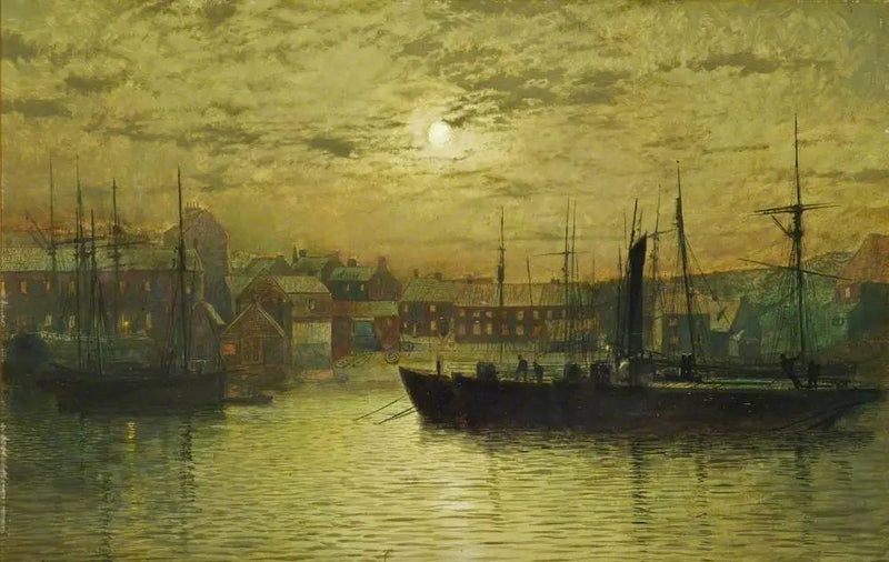 Il porto di Whitby al chiaro di luna - John Atkinson Grimshaw