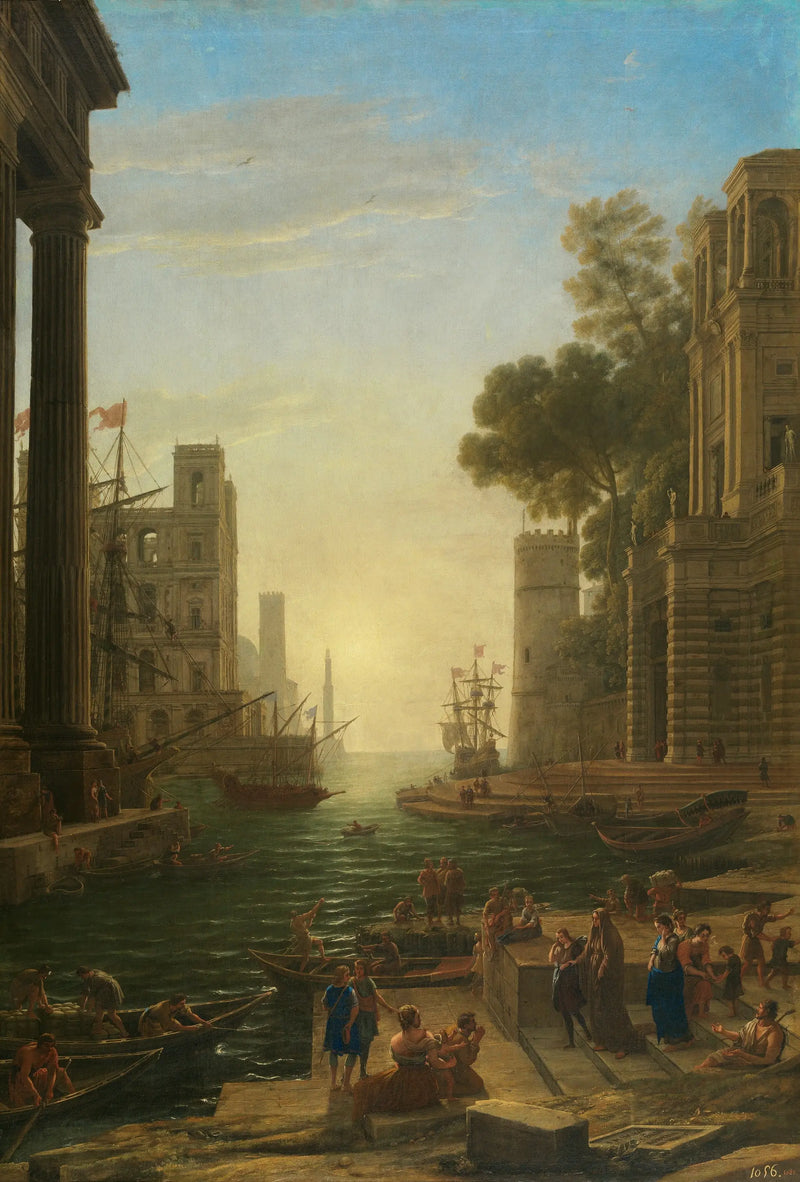Il porto di Ostia con l'attracco di Santa Paola - Claude Lorrain