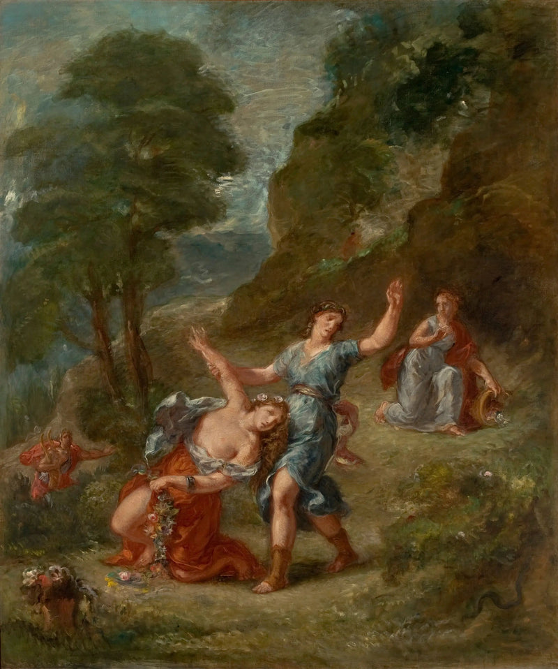 La Primavera - Euridice morsa da un serpente mentre raccoglieva fiori (la morte di Euridice) - Eugène Delacroix
