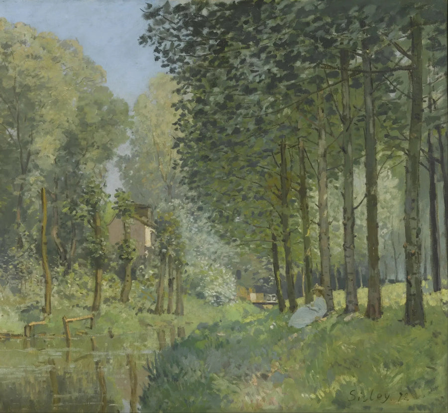 Il Riposo presso un ruscello. Margine del bosco - Alfred Sisley