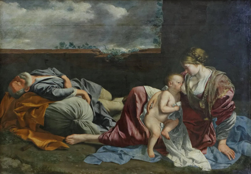 Il riposo della Sacra Famiglia durante la fuga in Egitto - Orazio Gentileschi