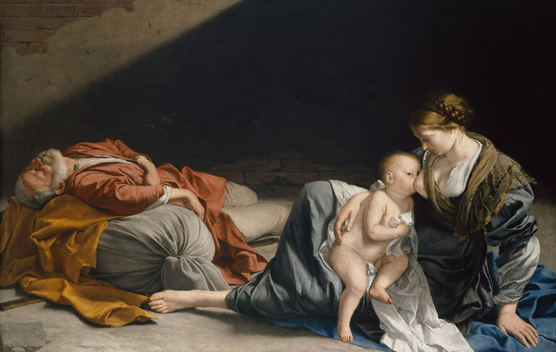 Il riposo della Sacra Famiglia durante la fuga in Egitto - Orazio Gentileschi