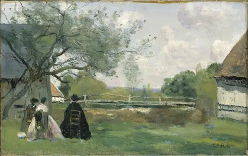 Il Riposo davanti alla fattoria - Jean-Baptiste Camille Corot