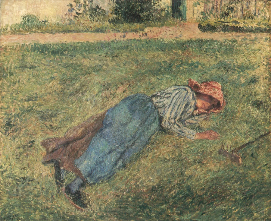 Il Riposo, contadina sdraiata nell'erba, Pontoise - Camille Pissarro