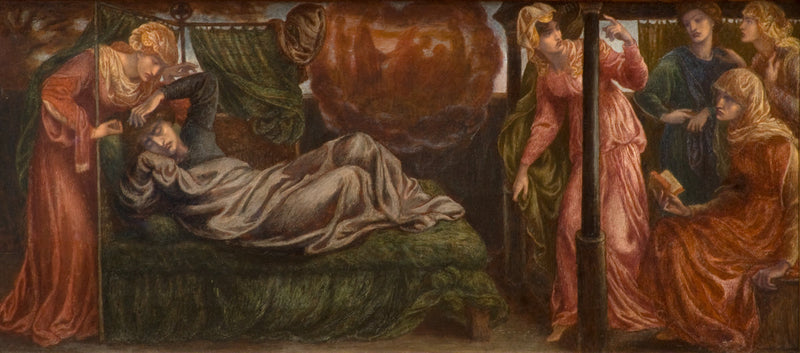Il sogno di Dante il giorno della morte di Beatrice (predella, pannello di sinistra) - Dante Gabriel Rossetti