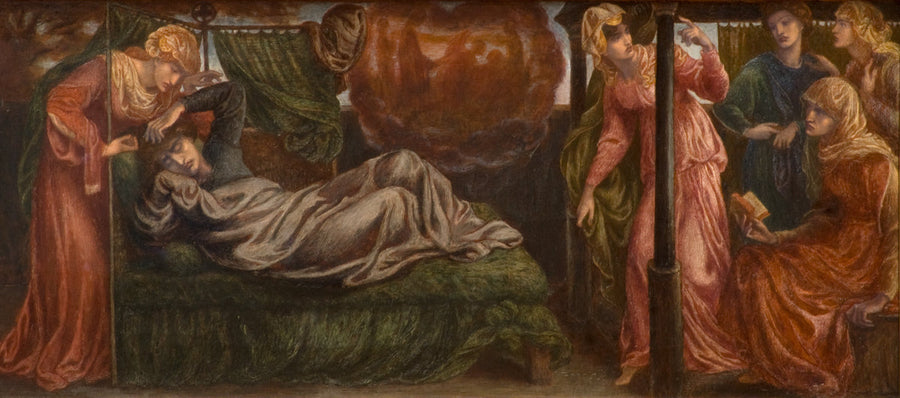 Il sogno di Dante il giorno della morte di Beatrice (predella, pannello di sinistra) - Dante Gabriel Rossetti