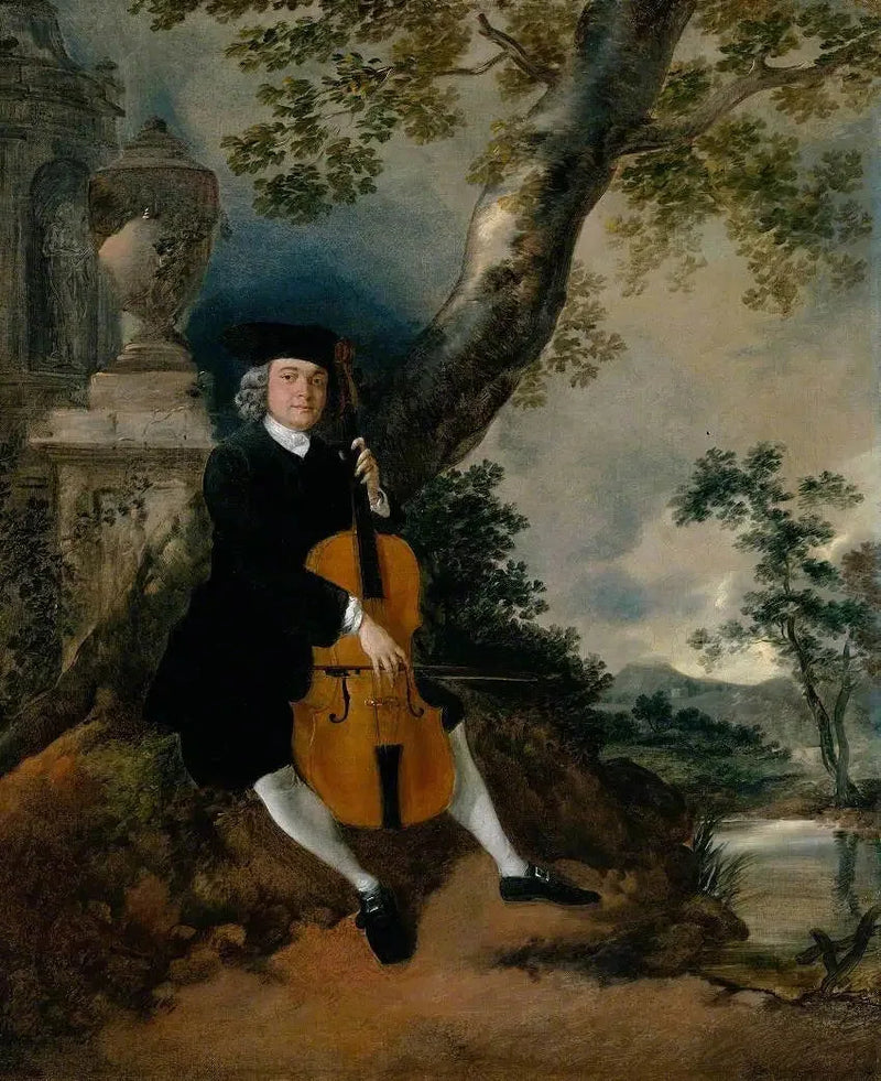 Il reverendo John Chafy che suona il violoncello in un paesaggio - Thomas Gainsborough