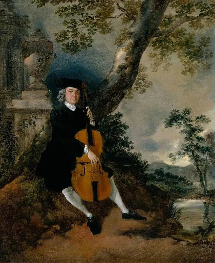 Il reverendo John Chafy che suona il violoncello in un paesaggio - Thomas Gainsborough