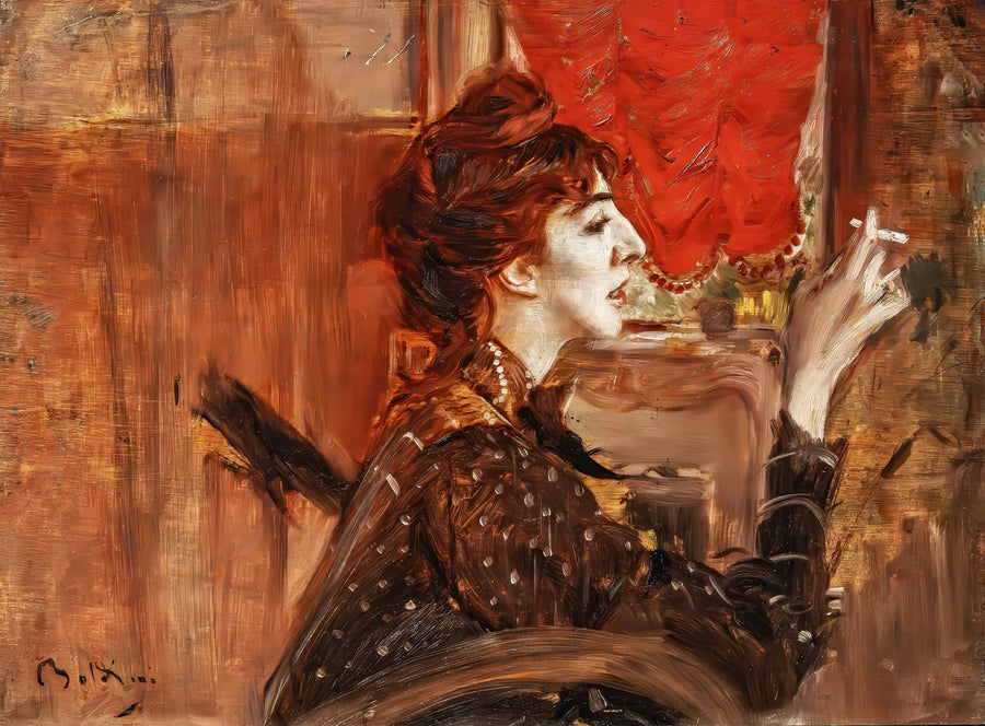 Il tendaggio rosso - Giovanni Boldini