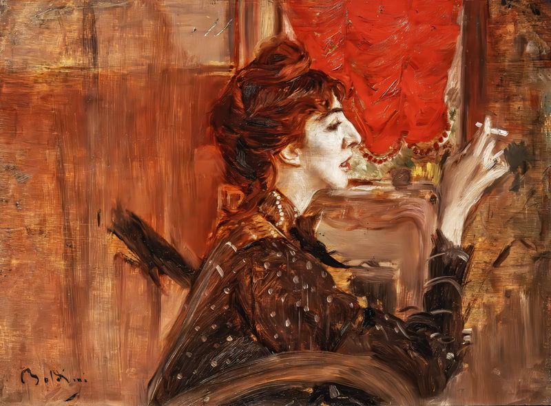 Il tendaggio rosso - Giovanni Boldini