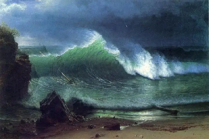 Le rivage de la mer turquoise (mer d’émeraude) - Albert Bierstadt - Alpha Reproduction