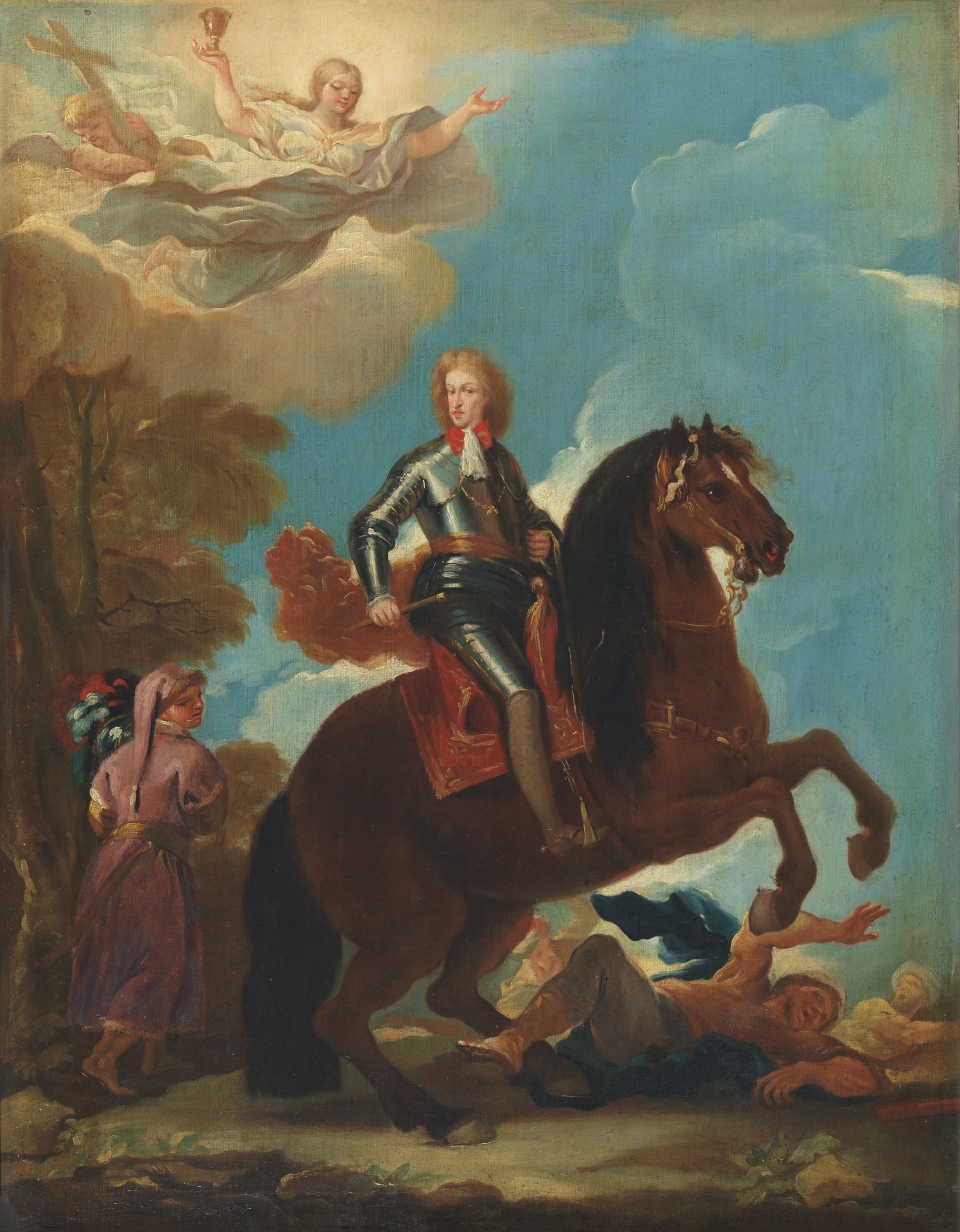 Le roi Charles II d'Espagne à cheval - Luca Giordano image 1 copie peinte à la main à l’huile