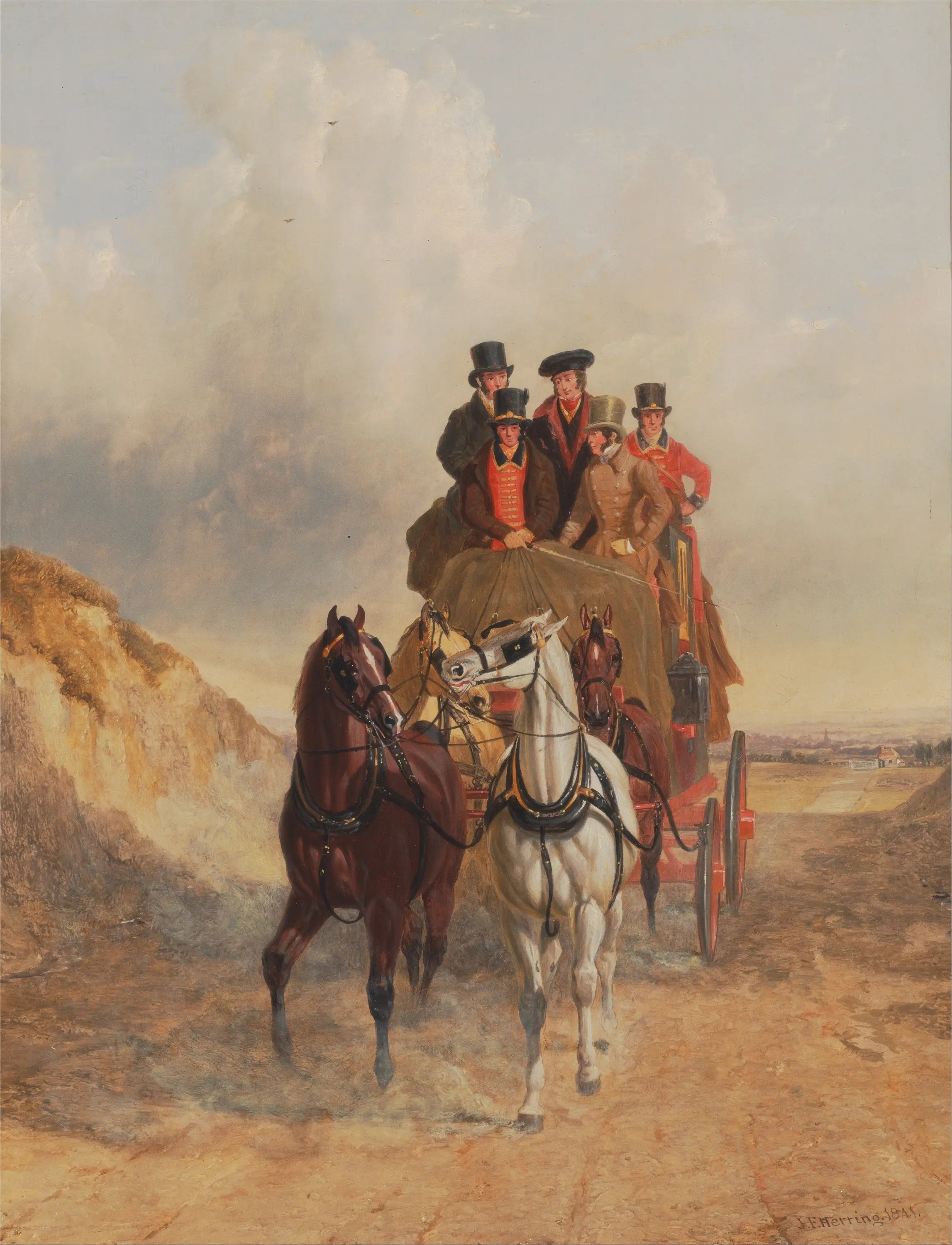 Le Royal Mail Coach sur la route - John Frederick Herring, Sr. image 1 copie peinte à la main à l’huile