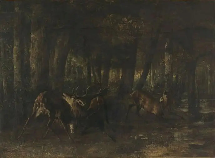 La rutta di primavera. Combattimento tra cervi - Gustave Courbet