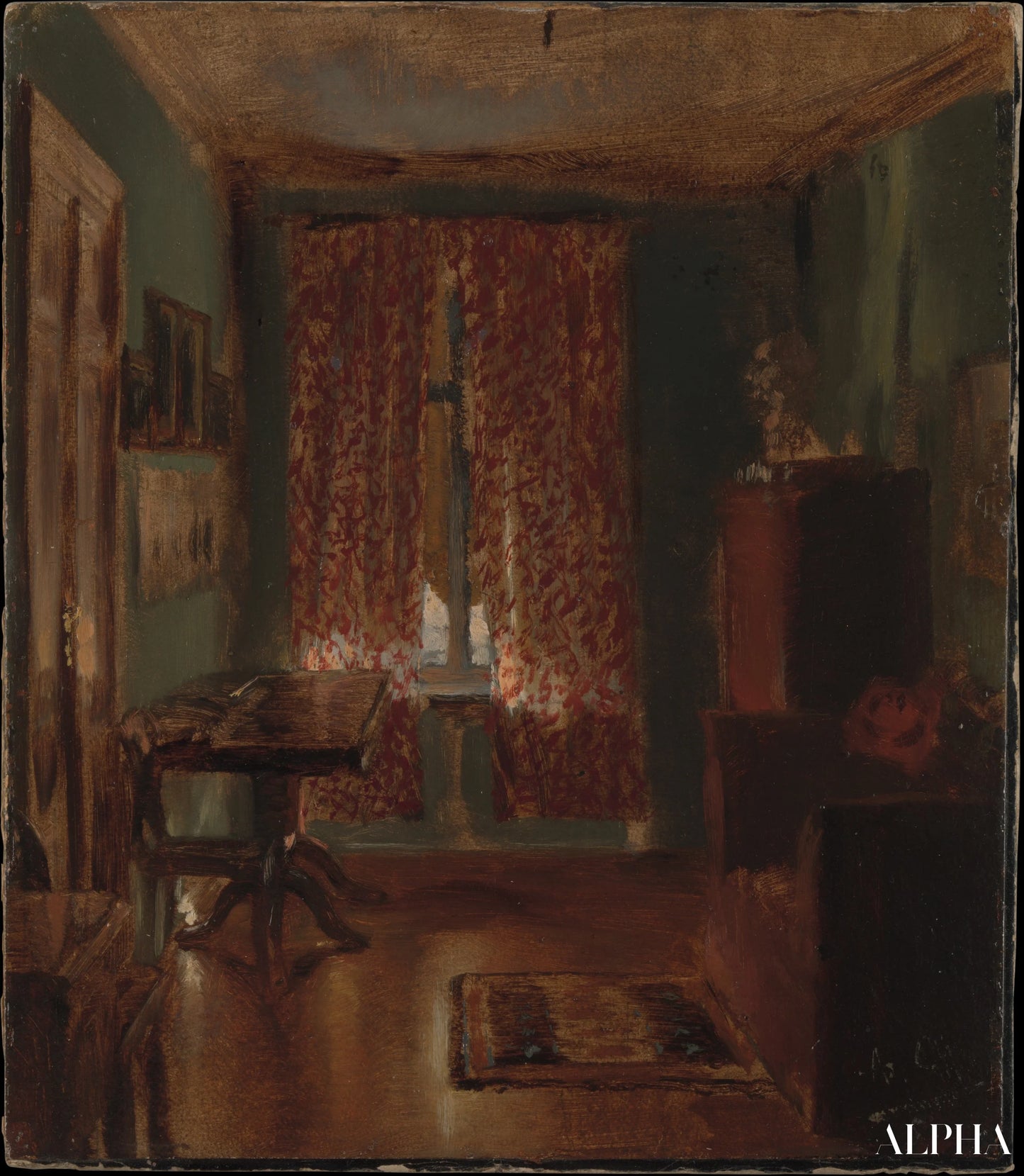Reproduction du tableau « Le salon de l'artiste dans la Ritterstrasse - Adolph von Menzel » par Alpha Reproduction en peinture à l’huile