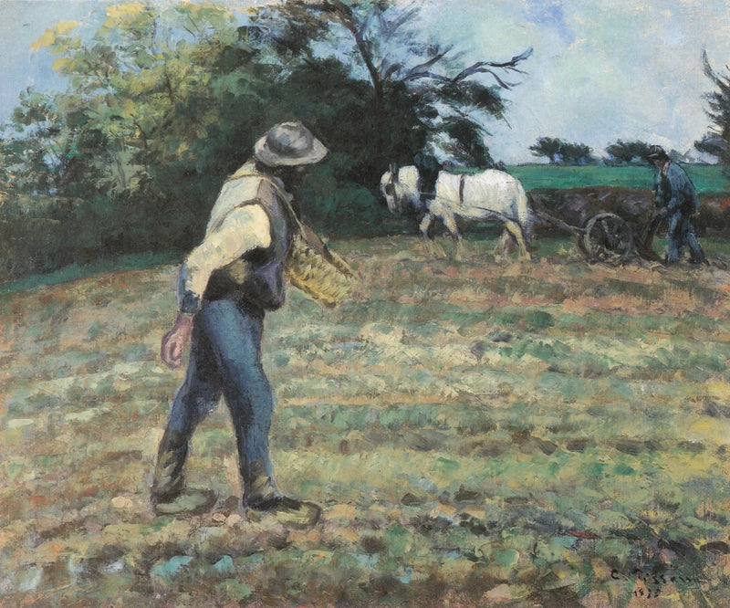 Il Seminatore e il Contadino, Montfoucault - Camille Pissarro