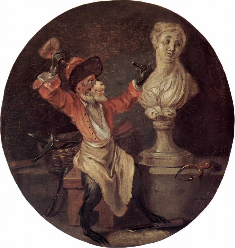 Il scultore scimmia - Antoine Watteau