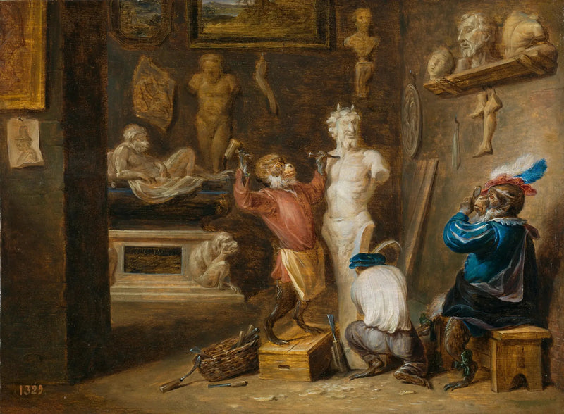 Il scultore scimmia - David Teniers il Giovane