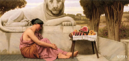 Le vendeur de fruits - John William Godward - Reproductions de tableaux et peintures haut de gamme