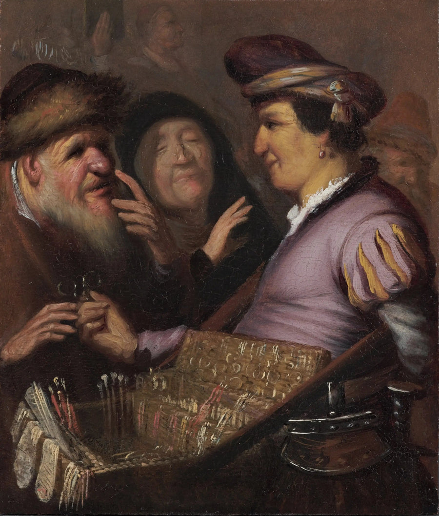 Il venditore di occhiali (Un venditore ambulante che vende occhiali, Vista) - Rembrandt