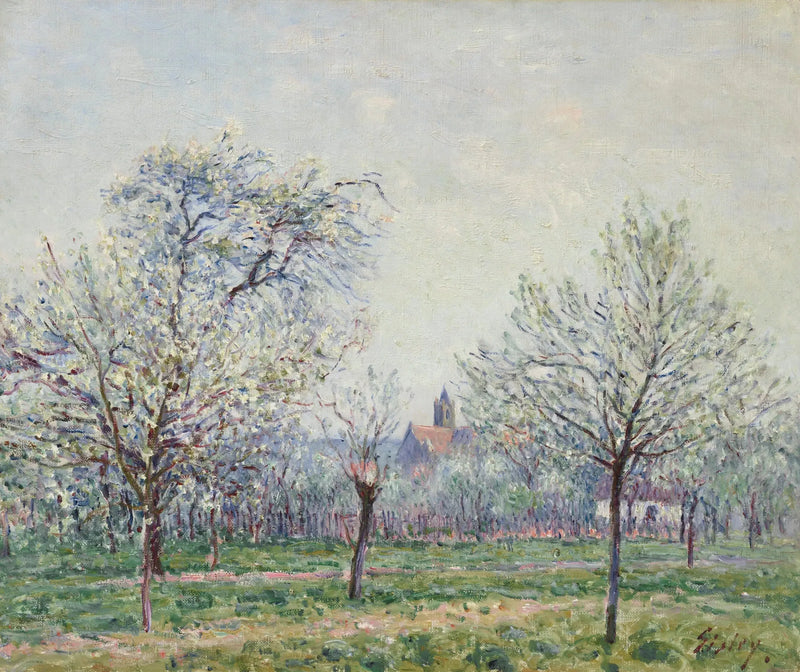 Il frutteto a Moret-sur-Loing, primavera - Alfred Sisley