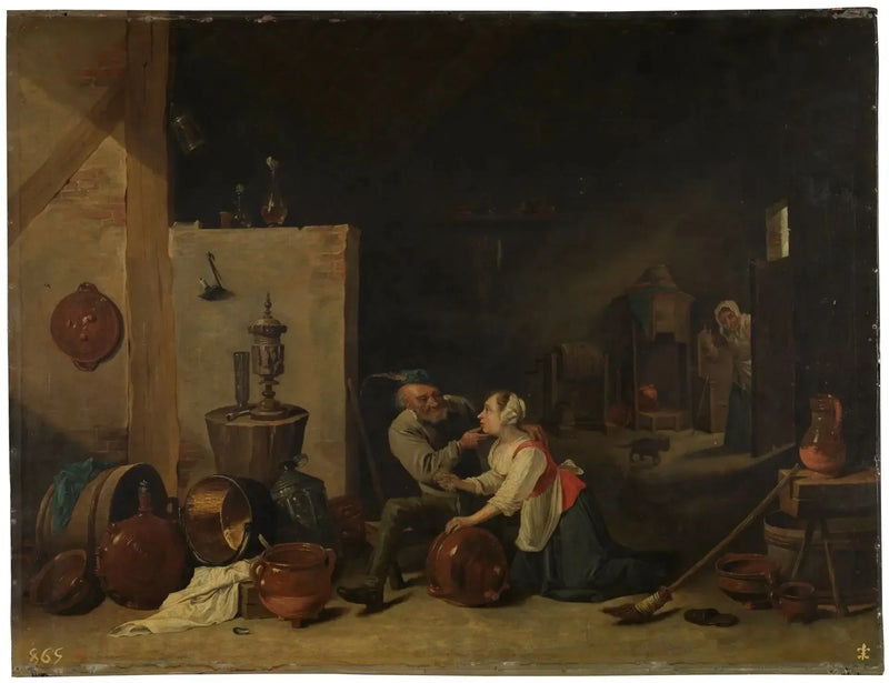 L'uomo anziano e la cameriera - David Teniers il Giovane
