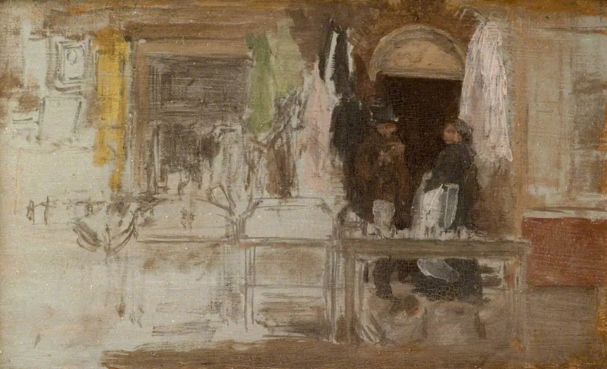 Le vieux magasin de vêtements, Houndsditch - James Abbott McNeill Whistler image 1 reproduction de peinture à l’huile