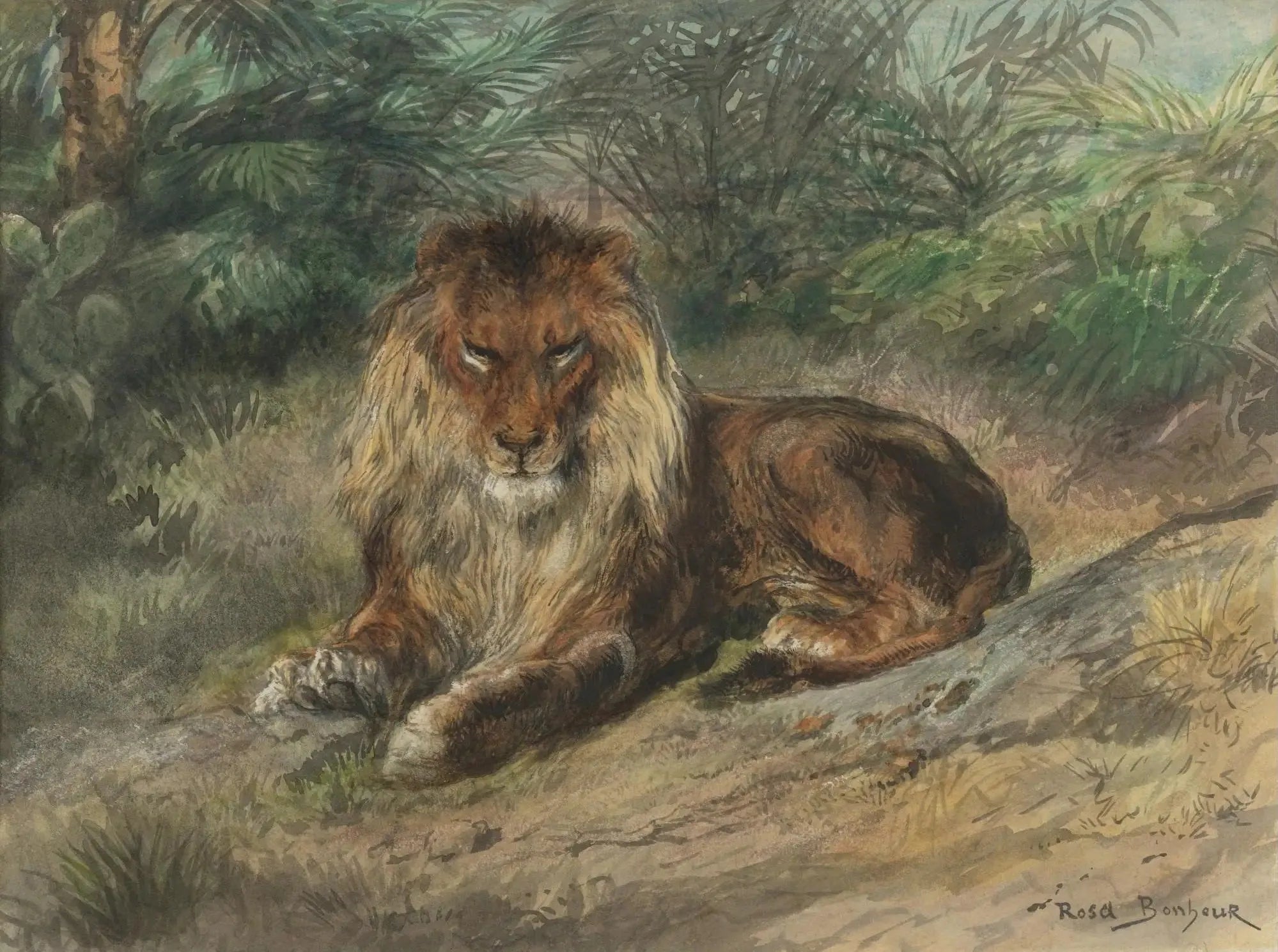 Le vieux monarque - Rosa Bonheur image 1 reproduction de peinture à l’huile