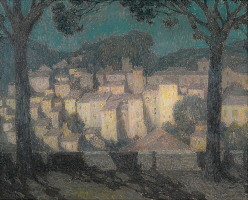 Il villaggio al chiaro di luna (rappresentazione di Bormes-les-Mimosas) - Henri Le Sidaner