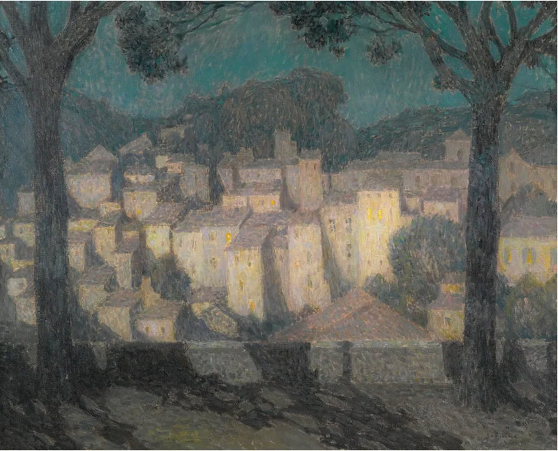 Il villaggio al chiaro di luna (rappresentazione di Bormes-les-Mimosas) - Henri Le Sidaner