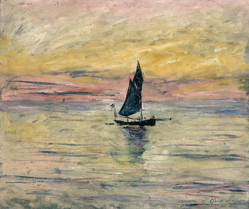 La barca a vela, effetto sera - Claude Monet