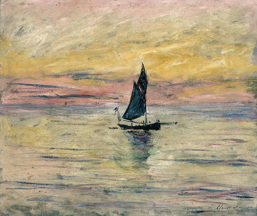La barca a vela, effetto sera - Claude Monet