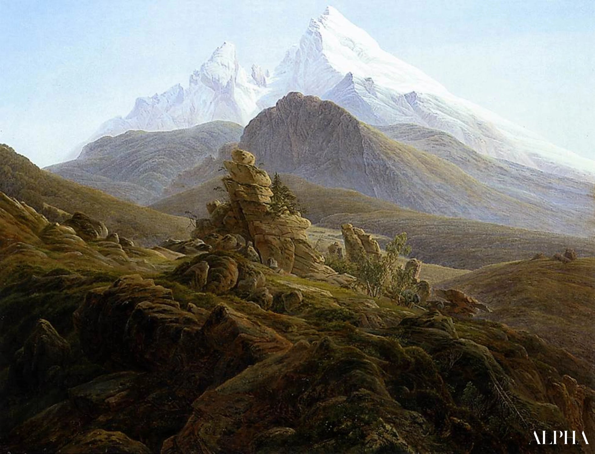 Reproduction du tableau « Le Watzmann - Caspar David Friedrich » par Alpha Reproduction en peinture à l’huile