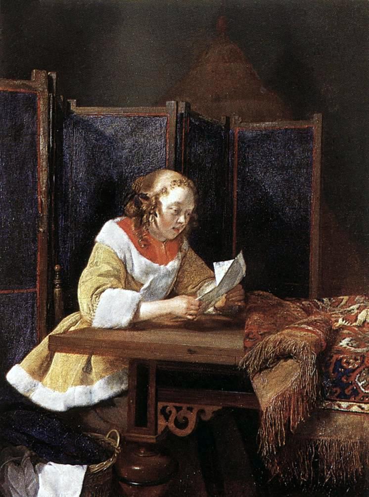 Lecture de la lettre - Gerard ter Borch image 1 copie de tableau peinte à la main