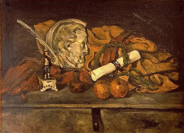 Gli Accessori di Cézanne. Natura morta con medaglione di Philippe Solari - Paul Cézanne