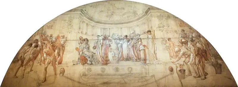 Gli arti dell'industria applicati alla pace (disegno a grandezza naturale per un dipinto murale al Victoria and Albert Museum) - Frederic Leighton