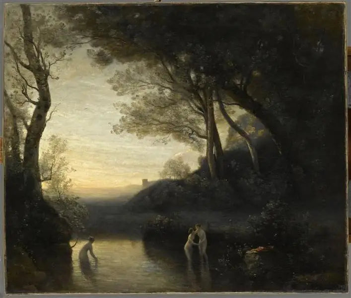 Le Bagnanti di Bellinzone. Effetto della sera - Jean-Baptiste Camille Corot