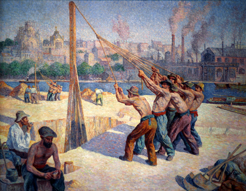 I battitori di pali - Maximilien Luce