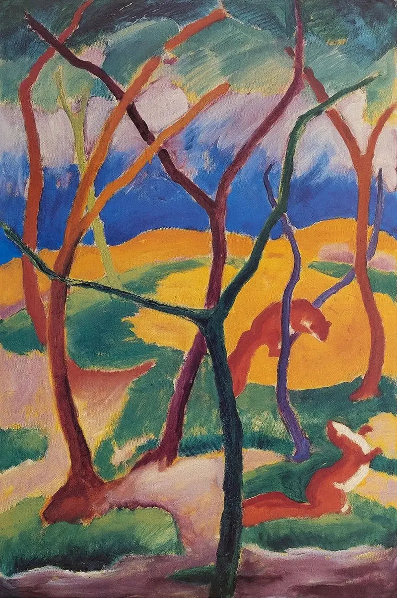 Le donnole giocano - Franz Marc