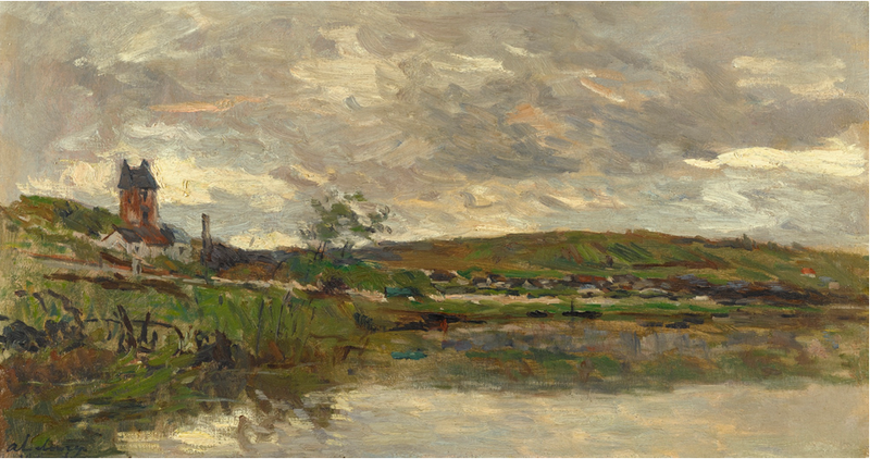 Le rive della Senna a Vétheuil, tempo nuvoloso - Albert Lebourg