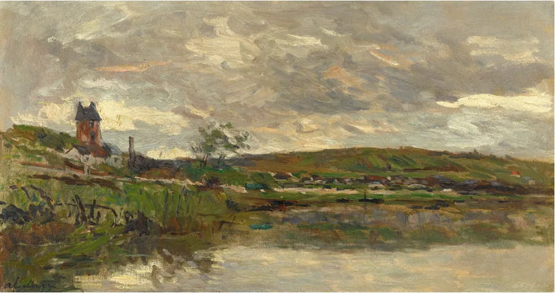Le rive della Senna a Vétheuil, tempo nuvoloso - Albert Lebourg