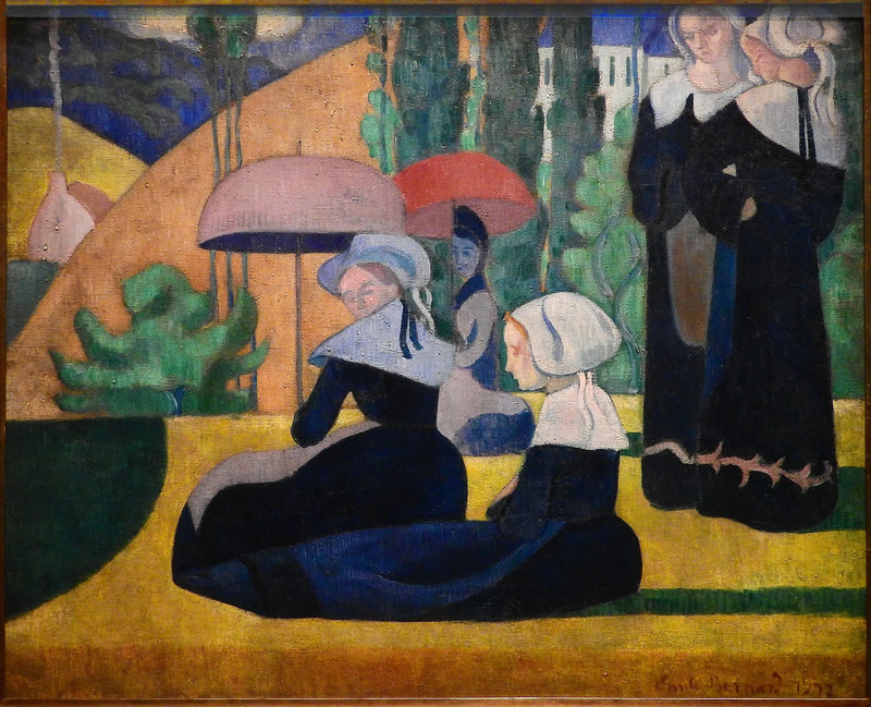 Donne bretoni con parasole - Émile Bernard