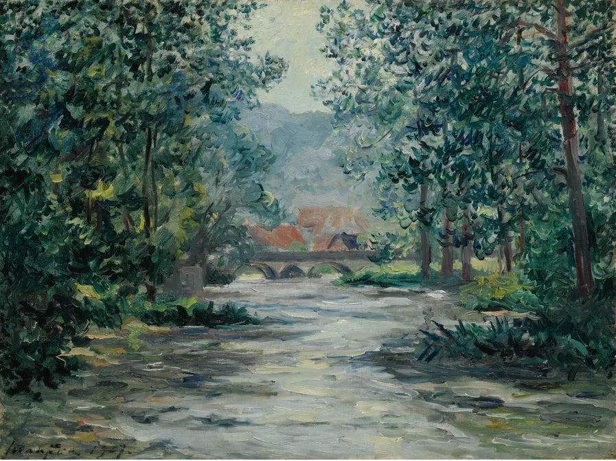 Les Courants du Loir, Lavardin, Loir-et-Cher - Maxime Maufra image 1 reproduction de peinture à l’huile