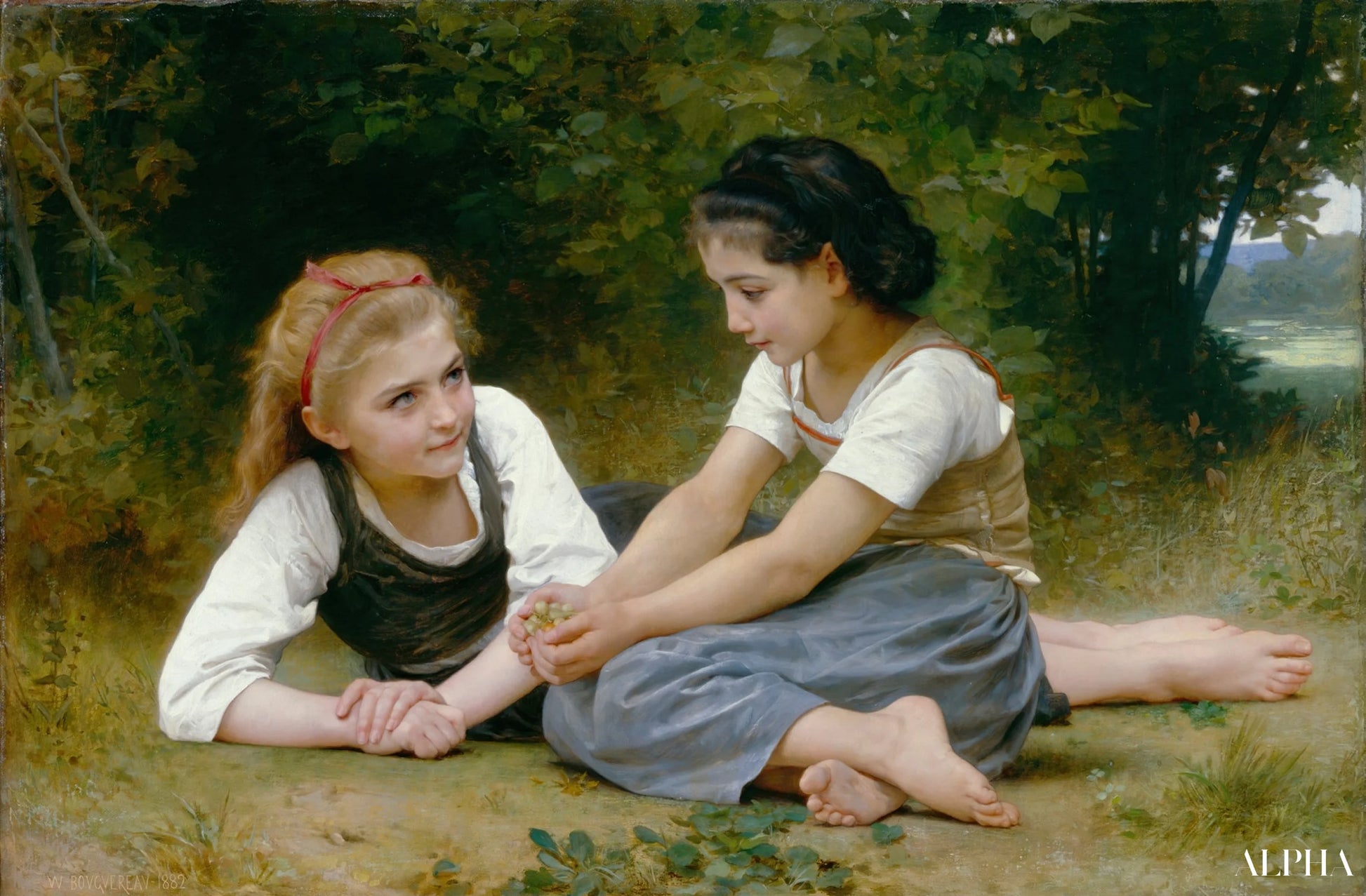 I raccoglitori di noci - William-Adolphe Bouguereau Riproduzioni di dipinti a olio